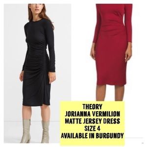 𝅺NWT! THEORY Vermilion Jersey Dress in Burgundy